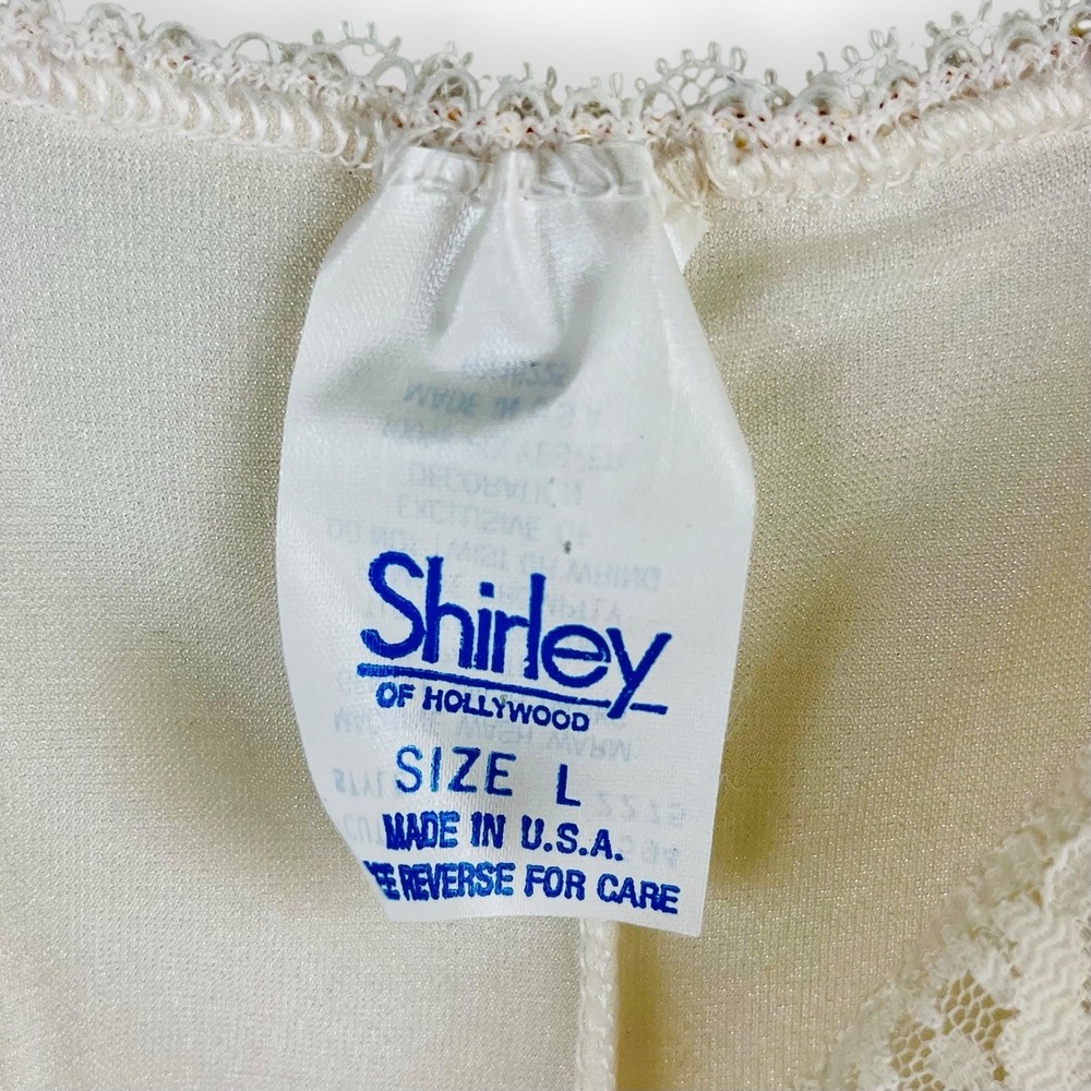 Vintage Shirley of Hollywood Ivory Bodysuit Off White Lace Lingerie Teddy Bridal - Picture 5 of 8